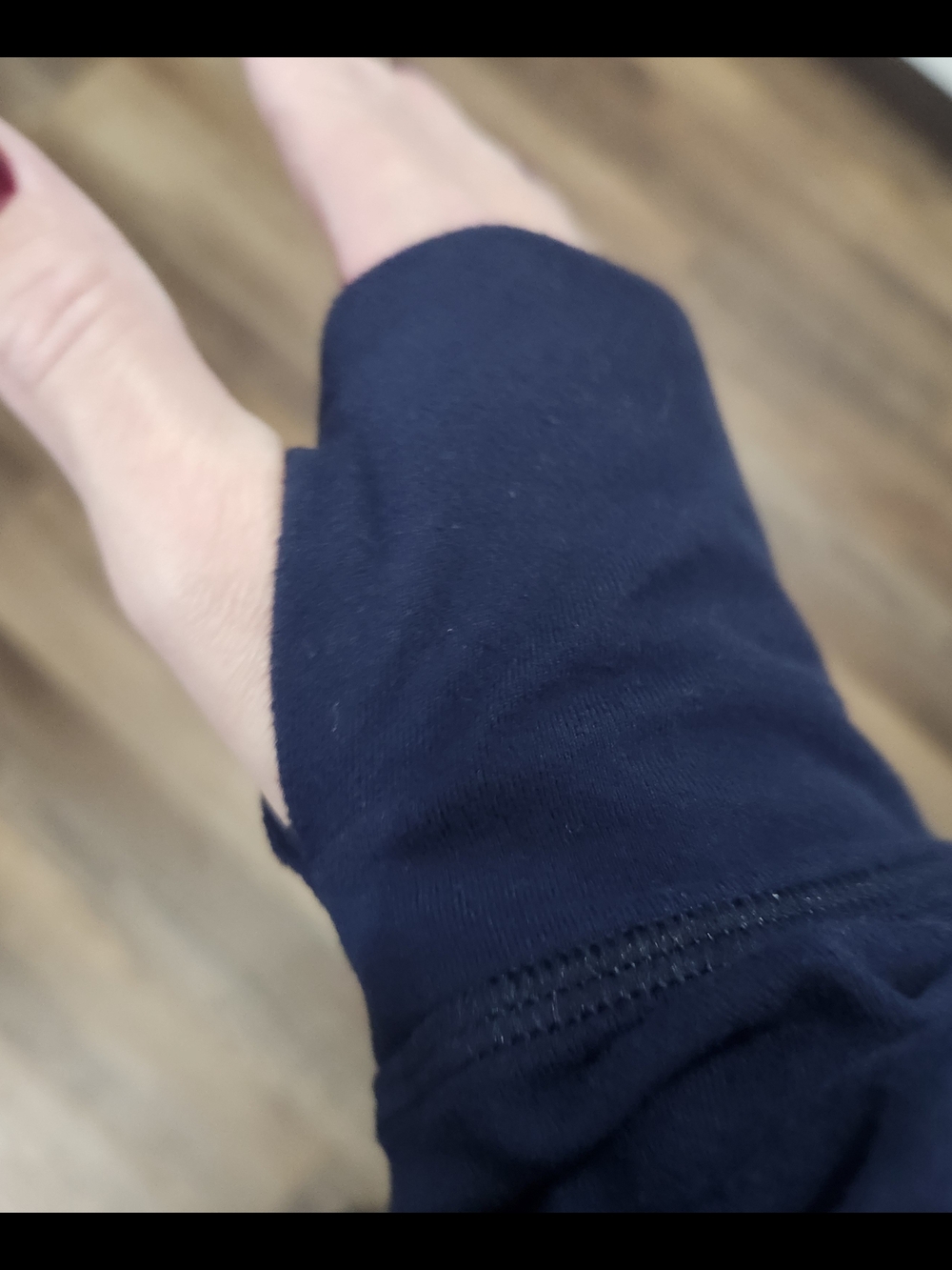 lululemon athletica Colorblock Half-Zip Jacket in Black and Bright Blue - Picture 7 of 8